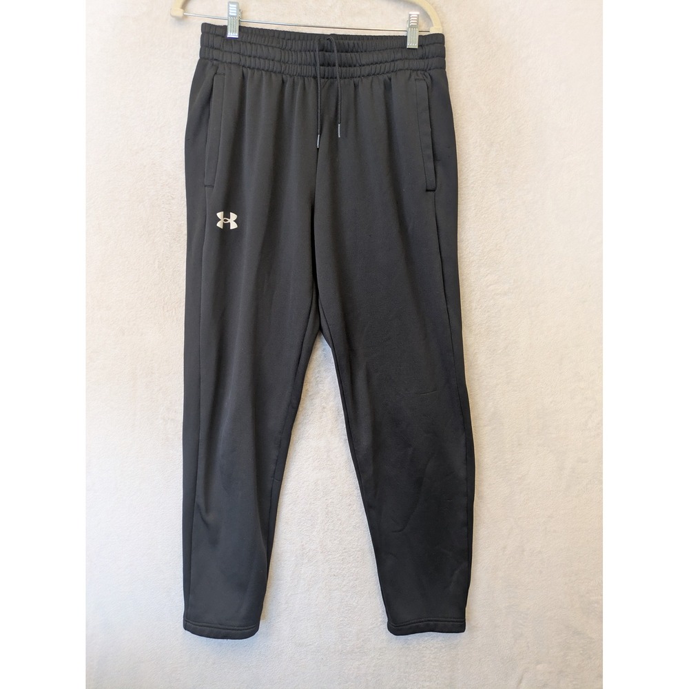Under Armour Joggers Women's Large Black Fleece Lined Tapered Athletic Pants